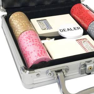 Pokerset med 100 marker "Serie 2 - Centimes" - i 10 g keramik EXKLUSIV KORTPRODUKTION.