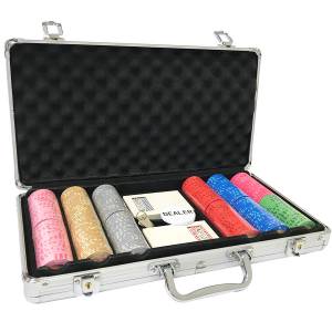 Pokerset med 300 marker "Serie 2 - Centimes" - i keramik, 10 g, EXKLUSIVA KORT, TILLVERKNING.