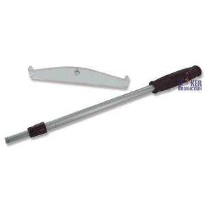 Telescopic rake for wheels - between 40 and 70 cm - aluminum handle - 20cm acrylic head.