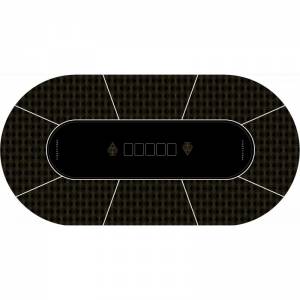 "Poker Teppich "AZERIA GOLD" - oval - 3 Größen - 0/8/10 Plätze - Neopren-Jersey"
