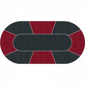 "VICTORIAN" Poker Mat - oval - 3 sizes - 0/8/10 players - neoprene jersey