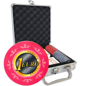 100-piece poker chip set "Series 3 - Euro" - 10g ceramic chips  CARDS PRODUCTION EXCLUSIVE