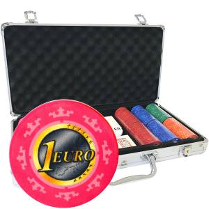 Mallette de 300 jetons de poker «Série 3 - Euro» - en céramique 10 g  EXCLUSIVITÉ CARTES  PRODUCTION