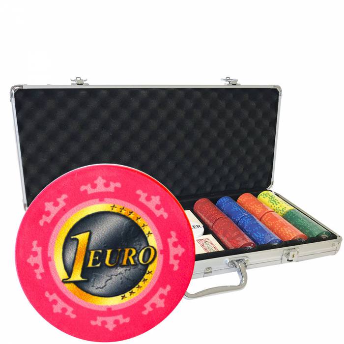 Koffer mit 400 Pokerchips "Serie 3 - Euro" - aus 10 g Keramik  EXKLUSIV PRODUZIERT VON CARTES