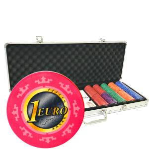 Mallette de 500 jetons de poker «Série 3 - Euro» - en céramique 10 g  EXCLUSIVITÉ CARTES  PRODUCTION