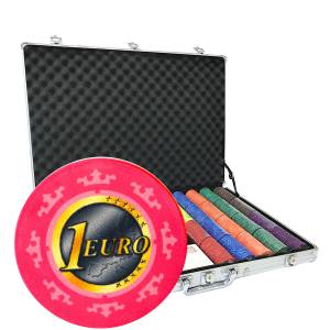 Mallette de 1000 jetons de poker «Série 3 - Euro» - en céramique 10 g  EXCLUSIVITÉ CARTES  PRODUCTION