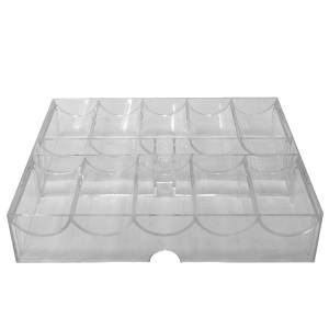 Rack voor het opbergen van 200 pokerchips - gemaakt van plexiglas