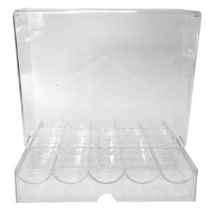 Rack voor het opbergen van 200 pokerchips - gemaakt van plexiglas