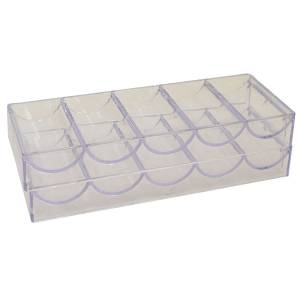 "CLASSIC" storage rack for 100 poker chips - made of acrylic - 5 x 20 poker chips - without a cover.