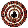 Brass "TRIPLE SPINNER CLOVER" Card-Guard - 50mm.