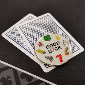 Card-Guard "GOOD LUCK" - aus Metall - Durchmesser 50mm