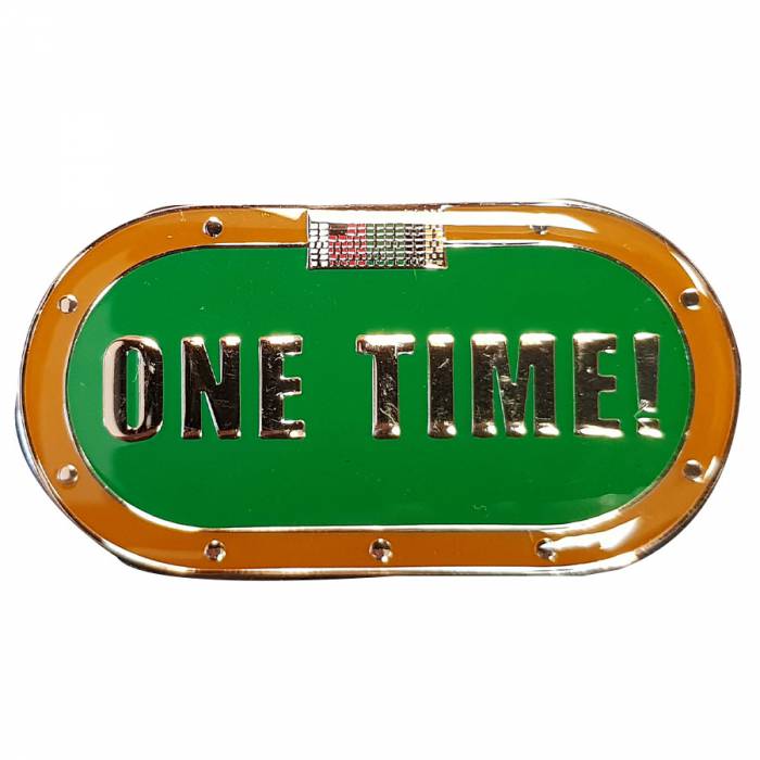 Card-Guard "ONE TIME" - aus Metall - 2 verschiedene Seiten.