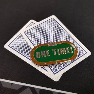 Card-Guard "ONE TIME" - aus Metall - 2 verschiedene Seiten.