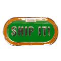 Card-Guard "SHIP IT" - en laiton – 2 faces différentes – 65x35mm de diamètre