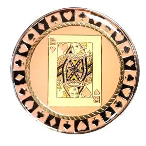 Card-Guard "POKER BITCH" - van metaal - 2 verschillende zijden - diameter van 50mm