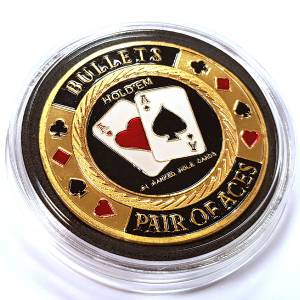 Brass Card-Guard "THE BULLETS" - 38mm - in a plastic case.