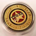 Brass "TEXAS HOLD'EM" Card-Guard - 38mm - in a plastic case.