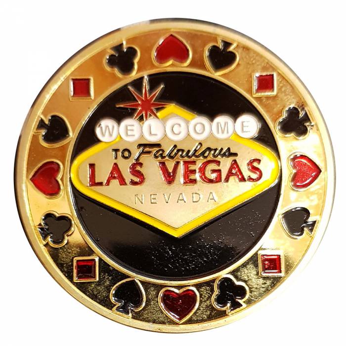 Card Guard "LAS VEGAS" - 40mm - in its plexiglass token protector.