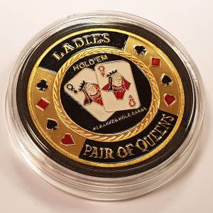 "LADIES" Card-Guard - 38mm - in a plastic case - made of brass.