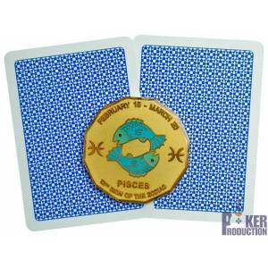 Card Guard "FISH" - 2 different sides - 50mm-brass.