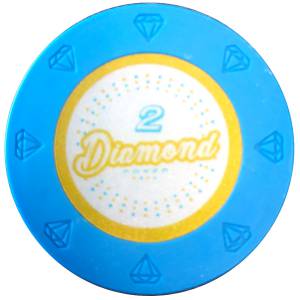 Poker chip "DIAMOND 1" - 14g - made of clay composite with metal insert - sold individually.