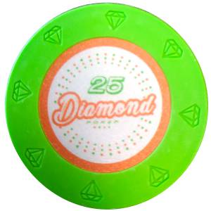 Poker chip "DIAMOND 1" - 14g - made of clay composite with metal insert - sold individually.