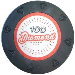 Ficha de pôquer "DIAMOND 1" - 14g - em composto de argila com inserção de metal - à venda unitariamente.