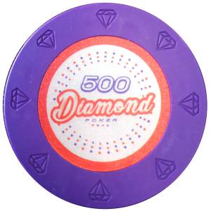 Poker chip "DIAMOND 1" - 14g - made of clay composite with metal insert - sold individually.