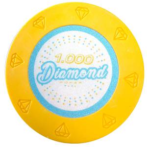 Poker chip "DIAMOND 1" - 14g - made of clay composite with metal insert - sold individually.