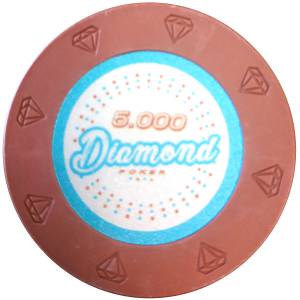 Poker chip "DIAMOND 1" - 14g - made of clay composite with metal insert - sold individually.