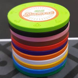 Pokerfiche "DIAMOND 1" - 14g - gemaakt van klei-composiet met metalen inleg - te koop per stuk