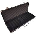 "ALU BLACK 500" storage case for 500 poker chips - imitation aluminum - plastic bottom.