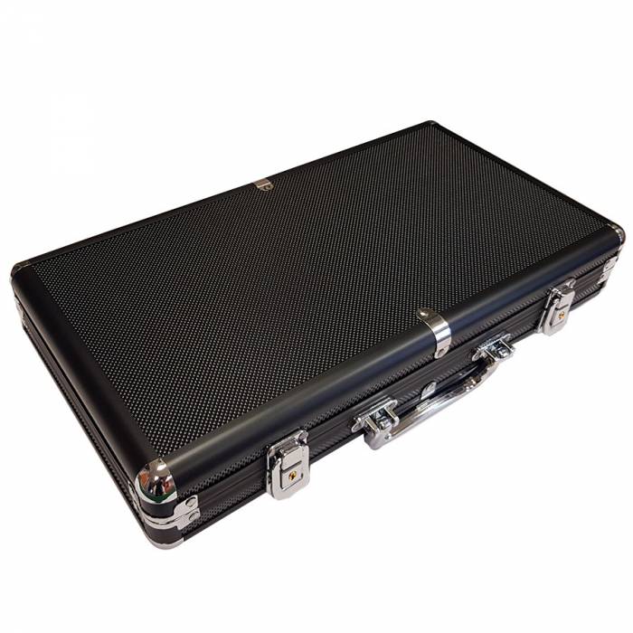 "ALU BLACK 300" Storage Case for 300 Poker Chips - aluminum imitation - plastic bottom.