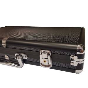 "ALU BLACK 300" Storage Case for 300 Poker Chips - aluminum imitation - plastic bottom.