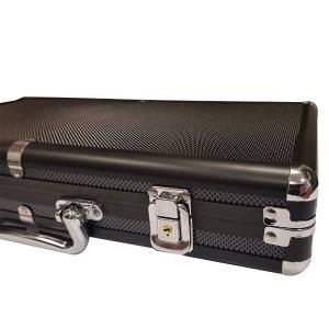 Mallette de rangement "ALU BLACK 300" pour 300 jetons de poker – imitation aluminium – fond Plastique
