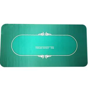 Poker Teppich "HOLD EM" - rechteckig - 180 x 90 cm - 10 Plätze - Neopren-Jersey