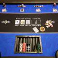 Pokerbord "FLORÉAL BLUE" - med förstärkta fällbara ben - neopren jersey-matta - 10 spelare + dealer