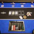 Stół do pokera "FLORÉAL BLUE" - z wzmocnionymi składanymi nogami - mata z dzianiny neoprenowej - 10 graczy + rozdający
