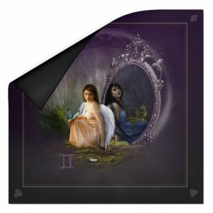 Dywaniak tarota "ASTRO Bliźnięta" - jersej neoprenowy - kwadratowy - 80 x 80 cm