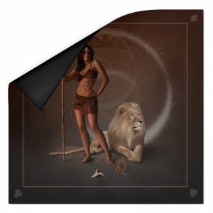 Kaartleggingstapijt "ASTRO LION" - neopreen jersey - vierkant - 80 x 80 cm