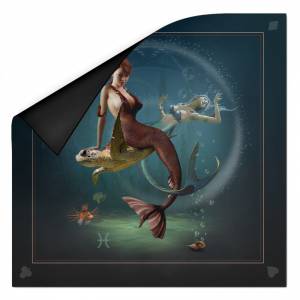 Tapete de cartomancia "ASTRO PEIXES" - jersey neoprene - quadrado - 80 x 80 cm