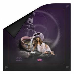 Tarot-Tischdecke "ASTRO WASSERMANN" aus Neopren-Jersey - Quadrat - 80 x 80 cm