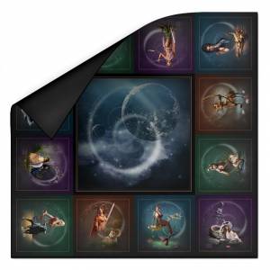 "ASTROLOGIE" Kartenlegenmatte - quadratisch - Neopren-Jersey - 80 x 80 cm