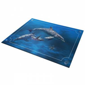 Podkładka do gry w karty "DOLPHINS" - neoprenowe jersey - 60 x 40 cm - prostokątna