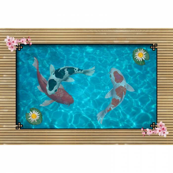 Spielmatte "JAPANISCHER TEICH" - Neopren-Jersey - 60 x 40 cm - rechteckig