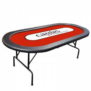 Table de poker pliante avec "TAPIS PERSONNALISÉ" - tapis jersey néoprène - boudins amovibles - 10 joueurs