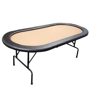 Opklapbare pokertafel met "AANGEPAST TAPIJT" - neopreen jersey tafelzeil - verwijderbare randkussens - 10 spelers