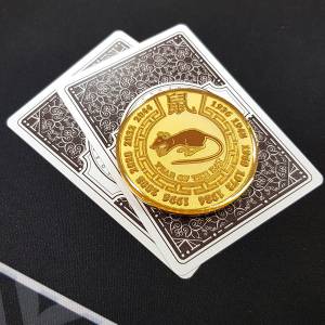 Card Guard "GOLDEN RATTO" - 2 facce diverse - in ottone da 50mm