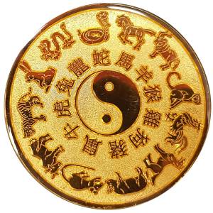 Card Guard "GOLDEN RAT" - 2 different faces - 50mm - brass