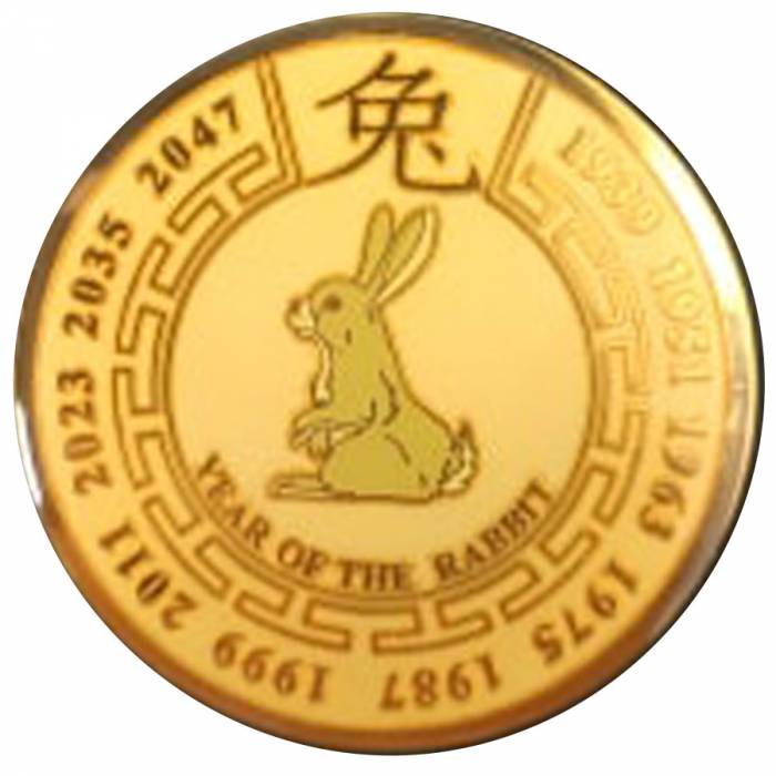 Card Guard "GOLDEN LIÈVRE" - 2 different faces - 50mm - brass